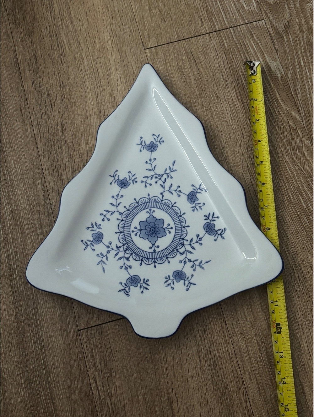 Vtg Royal China Blue Heaven Christmas Tree Platter 12” d102